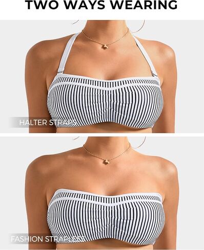 SUUKSESS Women High Waited Bandeau Bikini Sets Halter High Cut 2 Piece Swimsuit in Saudi Arabia