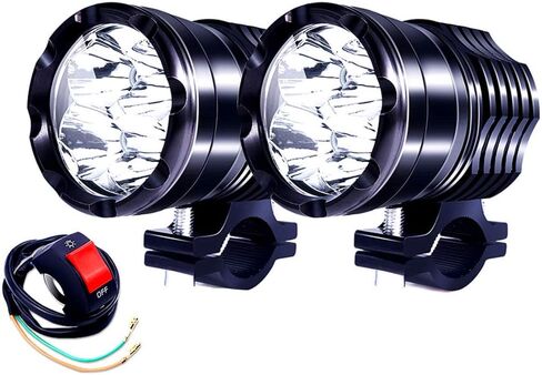 Ourbest Motorcycle Led Driving Lights, 2x High/Low/Strobe Bicycle Dirt Bike Spotlights With Switch 12V 24V 40W in Saudi Arabia