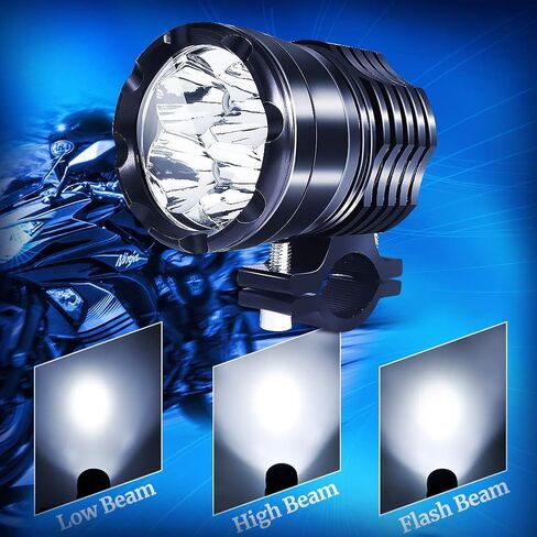Ourbest Motorcycle Led Driving Lights, 2x High/Low/Strobe Bicycle Dirt Bike Spotlights With Switch 12V 24V 40W in Saudi Arabia