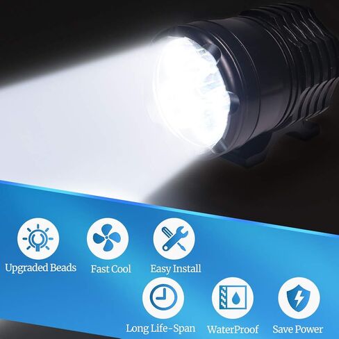 Ourbest Motorcycle Led Driving Lights, 2x High/Low/Strobe Bicycle Dirt Bike Spotlights With Switch 12V 24V 40W in Saudi Arabia