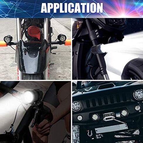 Ourbest Motorcycle Led Driving Lights, 2x High/Low/Strobe Bicycle Dirt Bike Spotlights With Switch 12V 24V 40W in Saudi Arabia