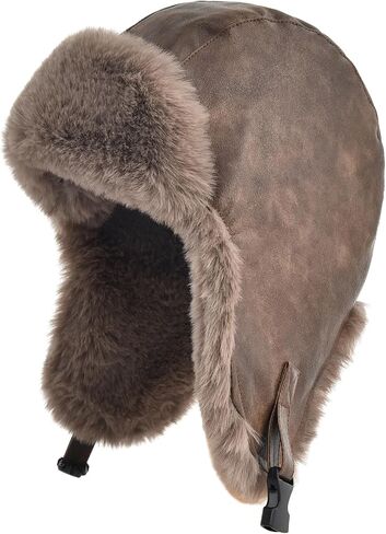SOMALER Trapper Hat Men Women Winter Ushanka Hats Warm Faux Fur Aviator Trooper Hat in Kuwait