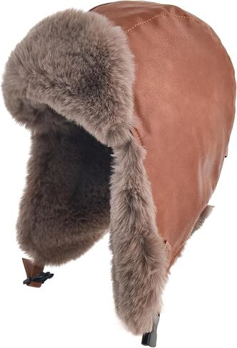 SOMALER Trapper Hat Men Women Winter Ushanka Hats Warm Faux Fur Aviator Trooper Hat in Kuwait
