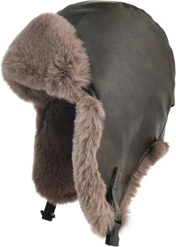 SOMALER Trapper Hat Men Women Winter Ushanka Hats Warm Faux Fur Aviator Trooper Hat in Kuwait