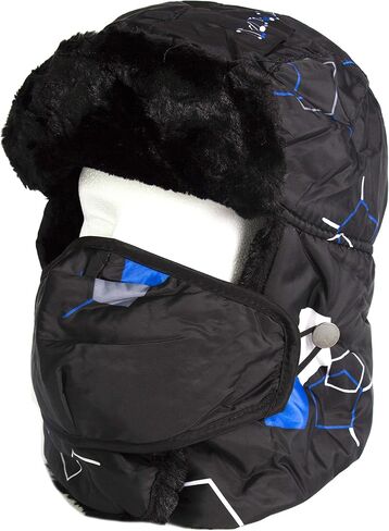 قبعة Sakkas Alex للجنسين من Ushanka مصنوعة من الفرو الصناعي المقاوم للرياح وقناع قابل للإزالة in Kuwait