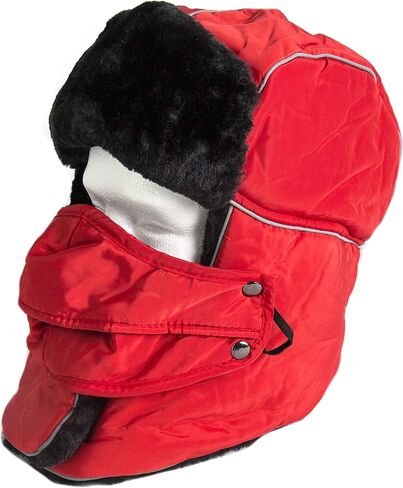 قبعة Sakkas Alex للجنسين من Ushanka مصنوعة من الفرو الصناعي المقاوم للرياح وقناع قابل للإزالة in Kuwait