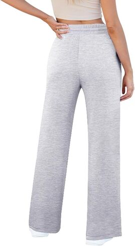 Womens Wide Leg Sweatpants Casual Loose Solid Pants Comfy Lounge Joggers Baggy Sweatpants in Saudi Arabia