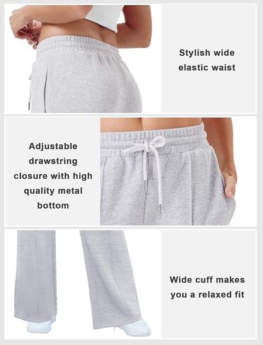 Womens Wide Leg Sweatpants Casual Loose Solid Pants Comfy Lounge Joggers Baggy Sweatpants in Saudi Arabia