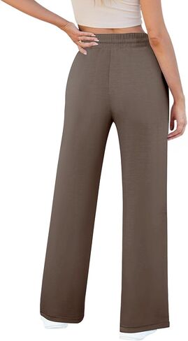Womens Wide Leg Sweatpants Casual Loose Solid Pants Comfy Lounge Joggers Baggy Sweatpants in Saudi Arabia