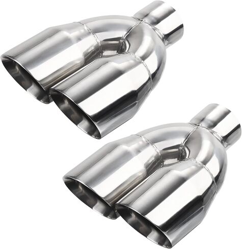 LCGP Dual Exhaust Tip 2.5 inch Inlet 3.5 inch Outlet Universal Car Stainless Steel Angle Cut 2-Packs Tailpipe(left and right) in Kuwait