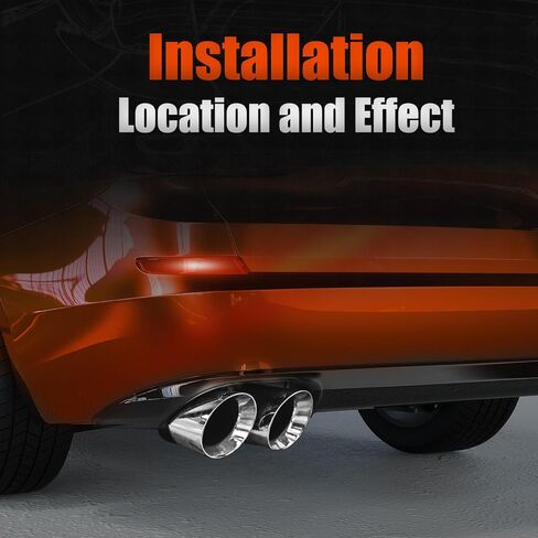 LCGP Dual Exhaust Tip 2.5 inch Inlet 3.5 inch Outlet Universal Car Stainless Steel Angle Cut 2-Packs Tailpipe(left and right) in Kuwait