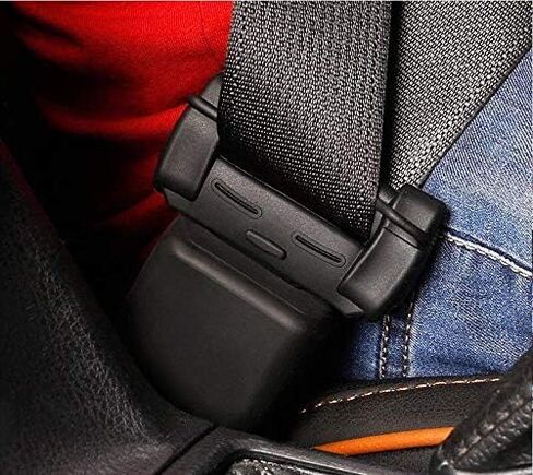 Car Seat Belt Buckle Covers, Seat Belt Clips Cover Protector for Car Safety Durable Silica Gel Anti-Scratch Protective Sleeve, Universal 2 Sets/4 Pcs Black in Saudi Arabia
