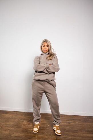 RIFLESSI Men's Women's Premium Heavyweight Cotton Fleece 2 Piece Hoodie Pullover Jogger Sweatsuit Tracksuit Set in Saudi Arabia