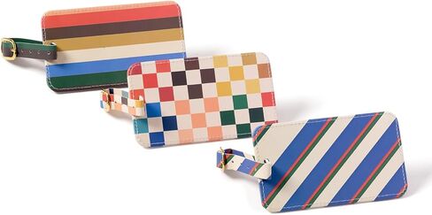 مجموعة بطاقات الأمتعة المكونة من 3 قطع من Eccolo، ومعرفات علامات الحقائب مع بطاقات الهوية، والجلد الصناعي، وإبزيم للإغلاق، له ولها، ولنا (محايدة، 2.5 × 4.5 بوصة) in Kuwait