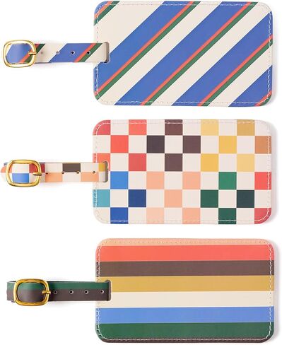 مجموعة بطاقات الأمتعة المكونة من 3 قطع من Eccolo، ومعرفات علامات الحقائب مع بطاقات الهوية، والجلد الصناعي، وإبزيم للإغلاق، له ولها، ولنا (محايدة، 2.5 × 4.5 بوصة) in Kuwait