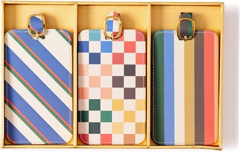 مجموعة بطاقات الأمتعة المكونة من 3 قطع من Eccolo، ومعرفات علامات الحقائب مع بطاقات الهوية، والجلد الصناعي، وإبزيم للإغلاق، له ولها، ولنا (محايدة، 2.5 × 4.5 بوصة) in Kuwait