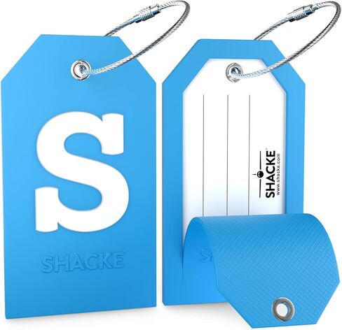 Initial Luggage Tag with Full Privacy Cover and Stainless Steel Loop (Black) (J) in Kuwait