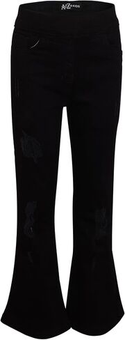 A2Z 4 Kids Girls Stretchy Denim Jeans Jeggings Comfort Bell Bottom Ripped Flared Fashion for Girls Age 5-13 Years in Saudi Arabia