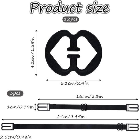 15 Pcs Bra Straps Clips, Racerback Bra Clips for Women, Elastic Anti-Slip Bra Clips, Hide Straps Bra Strap Holders in Saudi Arabia