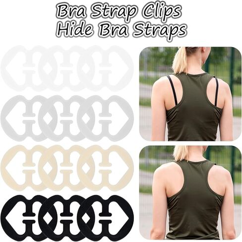 15 Pcs Bra Straps Clips, Racerback Bra Clips for Women, Elastic Anti-Slip Bra Clips, Hide Straps Bra Strap Holders in Saudi Arabia