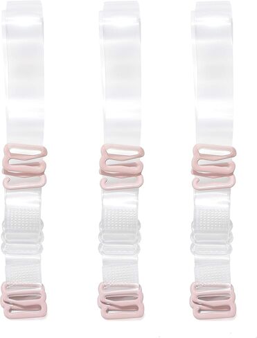 3 Pairs Clear Bra Straps Adjustable, Invisible Non-Slip Bra Straps for Strapless Bra in Saudi Arabia