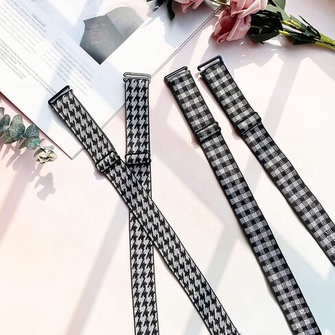 Wide Black Decorative Bra Straps Replacement for Strapless Dress/Bra, Sparkle Plaid Fancy Bra Straps for Women in Kuwait