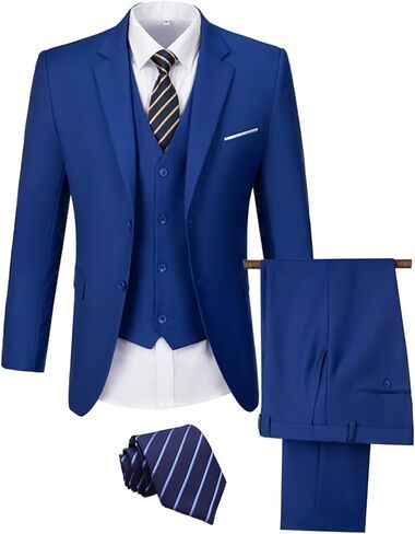 Men's Suit 3 Pieces Slim Fit Wedding Suit for Men Formal Prom Tuxedo Bussiness Suit Jacket Vest Pants with Tie in Saudi Arabia