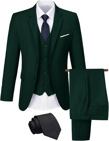 Men's Suit 3 Pieces Slim Fit Wedding Suit for Men Formal Prom Tuxedo Bussiness Suit Jacket Vest Pants with Tie in Saudi Arabia