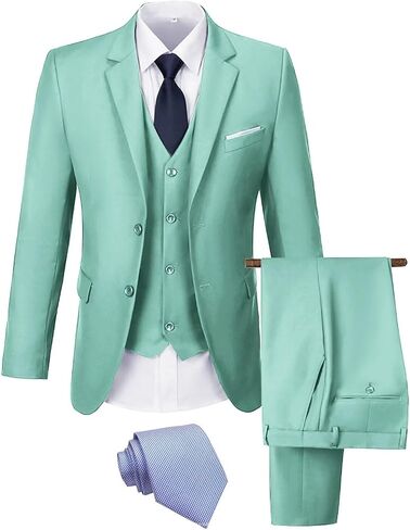 Men's Suit 3 Pieces Slim Fit Wedding Suit for Men Formal Prom Tuxedo Bussiness Suit Jacket Vest Pants with Tie in Saudi Arabia