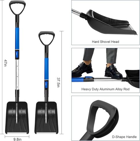 4 in 1 Extendable Ice Scrapers for Car Windshield, 48.5" More Sturdy Snow Shovel 270°Snow Brush for Car Kit with Ergonomic Foam Grip for Car Vehicle Window Tool, Truck, SUV in Saudi Arabia