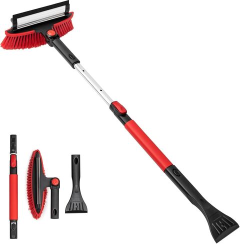 Car Snow Brush Ice Scraper Remover with Squeegee 40 inch Long Handle Extendable Snow Removal Tool Windshield Snow Scrapers Removal Shovel for Car SUV Truck Windshield Windows in Saudi Arabia
