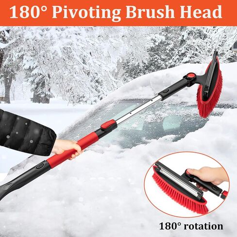 Car Snow Brush Ice Scraper Remover with Squeegee 40 inch Long Handle Extendable Snow Removal Tool Windshield Snow Scrapers Removal Shovel for Car SUV Truck Windshield Windows in Saudi Arabia
