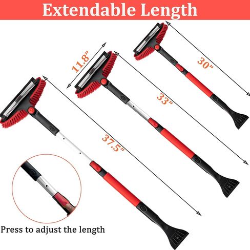 Car Snow Brush Ice Scraper Remover with Squeegee 40 inch Long Handle Extendable Snow Removal Tool Windshield Snow Scrapers Removal Shovel for Car SUV Truck Windshield Windows in Saudi Arabia
