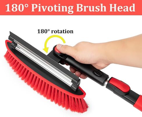 Car Snow Brush Ice Scraper Remover with Squeegee 40 inch Long Handle Extendable Snow Removal Tool Windshield Snow Scrapers Removal Shovel for Car SUV Truck Windshield Windows in Saudi Arabia