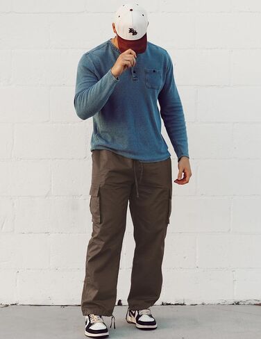 COOFANDY Men's Casual Cargo Pants Cotton Drawstring Athletic Jogger Sweatpants in Saudi Arabia