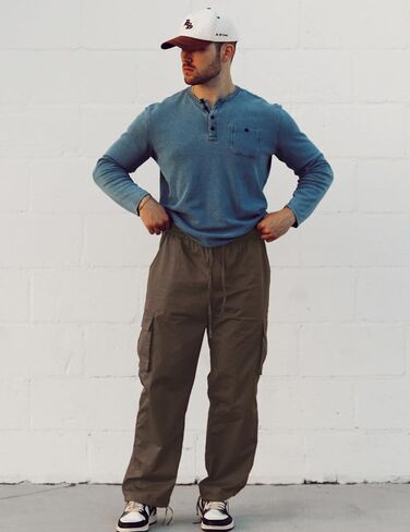 COOFANDY Men's Casual Cargo Pants Cotton Drawstring Athletic Jogger Sweatpants in Saudi Arabia