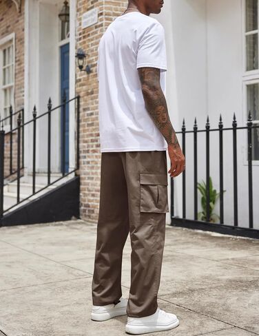 COOFANDY Men's Casual Cargo Pants Cotton Drawstring Athletic Jogger Sweatpants in Saudi Arabia