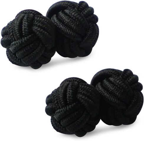 HONEY BEAR Silk Knot Cufflinks Fabric for Mens Shirt for Business Wedding Gift in Kuwait