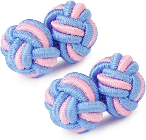 HONEY BEAR Silk Knot Cufflinks Fabric for Mens Shirt for Business Wedding Gift in Kuwait