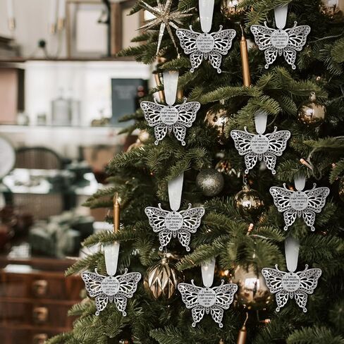Christmas Heaven Memorial Ornaments Butterfly Heaven Memorial Ornaments for Loss of Loved One Angel in Heaven Sympathy Bereavement Gifts with Silk Ribbon & Red Gift Box in Saudi Arabia