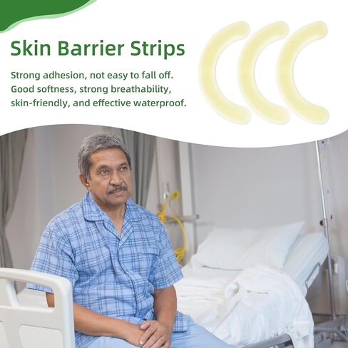 40 Pcs Ostomy Barrier Strips - Skin-Friendly Hydrocolloid Skin Barrier Strips, Elastic Barrier Strips for Ostomy Bag Ostomy Colostomy Ileostomy Supplies in Kuwait