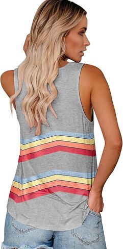 ETCYY Women's Sleeveless V Neck Tank Tops Summer Tops Trendy 2024 Causal Cute Printed Loose Fit Workout Athletic Yoga Shirts in Kuwait