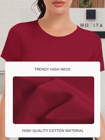 3 Pack Women's Crop Tops Workout Tshirt Cotton Short Sleeve T Shirts Cropped Basic Tees in Kuwait