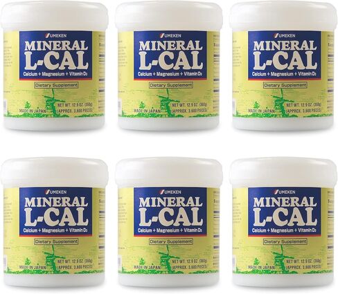 Umeken Mineral L-Cal Supplement, Small Bottle, 2 Month Supply, Enriched with Magnesium, Vitamin D3 and Minerals, 130g, 1300 Balls (Pack of 2) in Saudi Arabia
