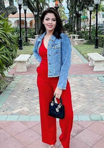 MISS MOLY Jean Jacket Women’s Frayed Washed Button Up Cropped Denim Jacket w 2 Side Pockets in Kuwait