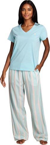 U.S. Polo Assn. Pajama Sets for Women 2 Piece, PJ Sets for Women with Knit Sleep Tee and Woven Pajama Pants with Pockets in Kuwait