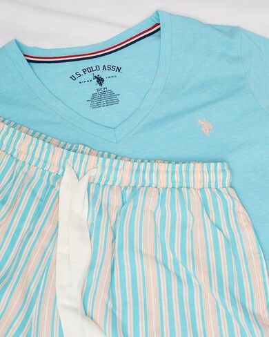 U.S. Polo Assn. Pajama Sets for Women 2 Piece, PJ Sets for Women with Knit Sleep Tee and Woven Pajama Pants with Pockets in Kuwait