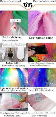 ZeroStage Sequin LED Light Unicorn Costume for Girl Birthday Decorations Halloween Christmas Party Outfit Princess Tutu Dress in Saudi Arabia