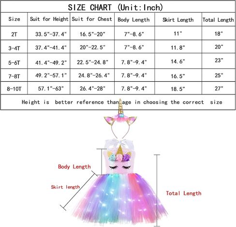 ZeroStage Sequin LED Light Unicorn Costume for Girl Birthday Decorations Halloween Christmas Party Outfit Princess Tutu Dress in Saudi Arabia