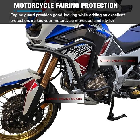 CHIFUN Engine Guard Lower Highway Crash Bars Steel Compatible with Honda CRF 1100L CRF1100L Africa Twin Adventure Sports DTC 2020-2023 Black Motorcycle Frame Protection Bars in Saudi Arabia